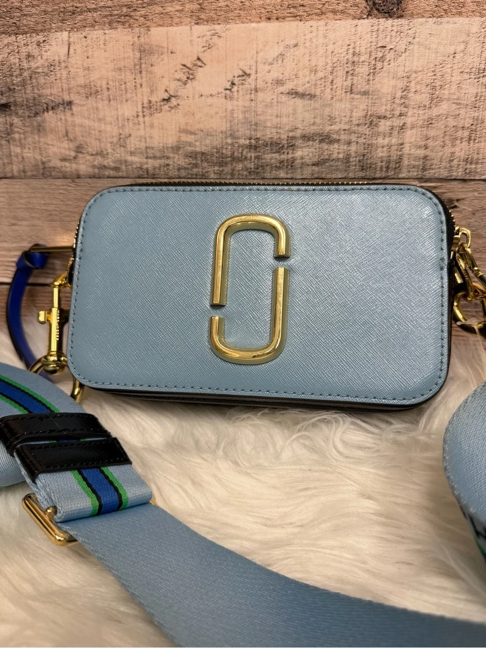 Marc Jacobs Leather Crossbody Blue &Green
